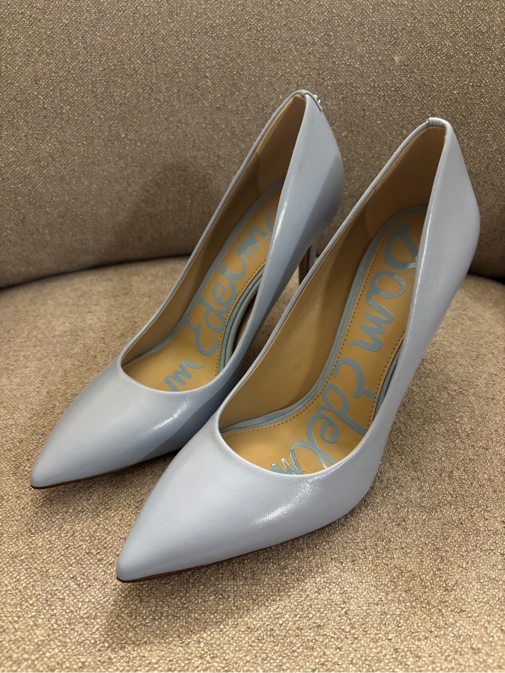 Sam Edelman Hazel Spring Blue Pointed-Toe Leather Heels Pumps Size 7